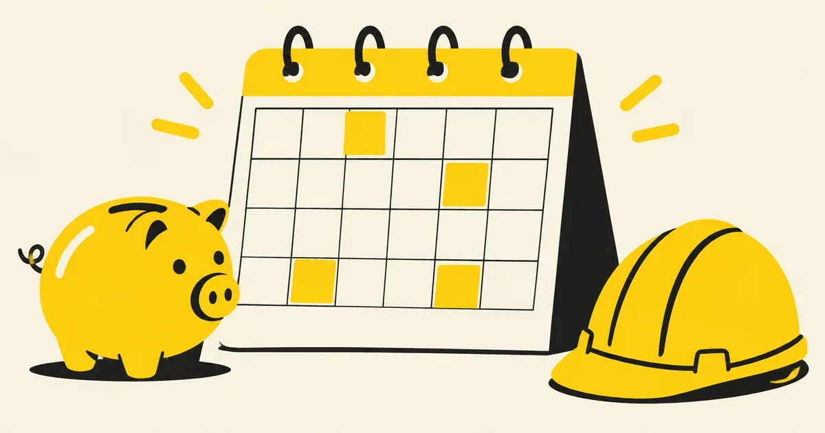 Calendario con las cuatro fechas de impuestos estimados para contratistas marcadas